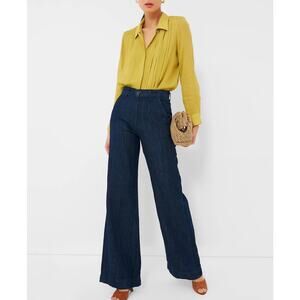 TUCKERNUCK Chartreuse Natalie Blouse NWT Size XXS